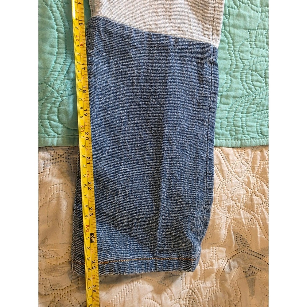 Levis Premium 501 S Skinny Patchwork Colorblock Jeans Blue 29502-0076 W28 L26 - Picture 9 of 9